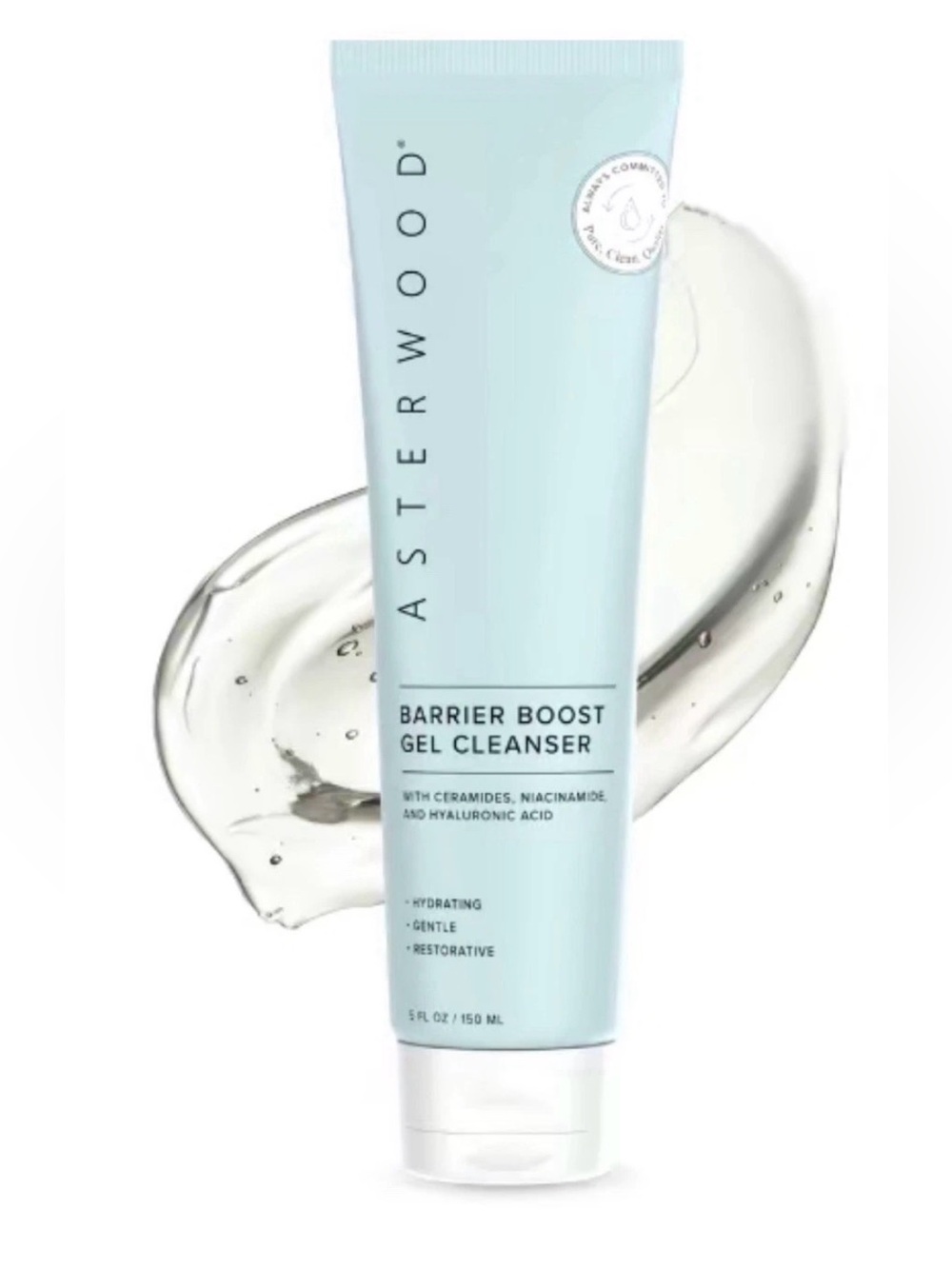Asterwood barrier boost gel cleanser hyaluronic acid hydrating face wash